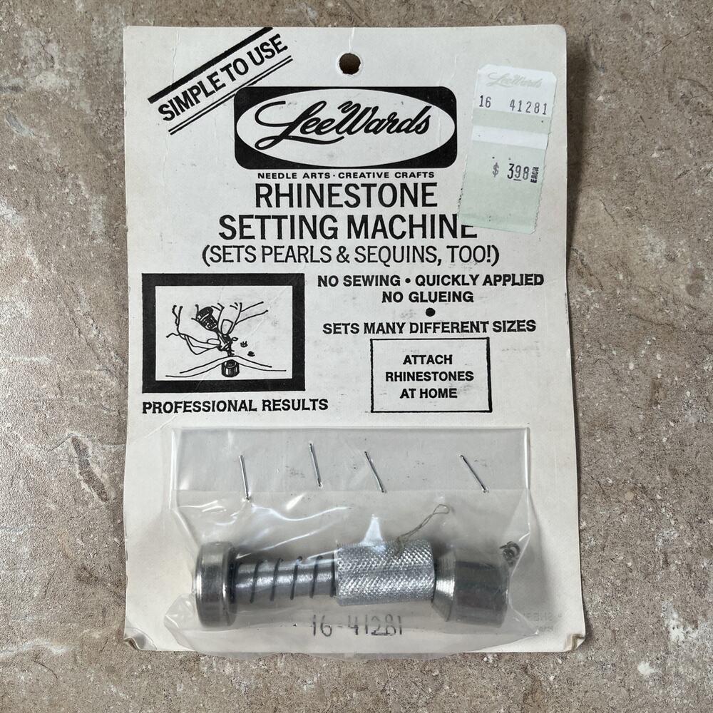 Vintage Lee Wards Rhinestone Setting Machine 3 Pks Studs Crafts Bedazzle
